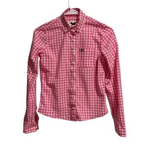 Gilly Hicks Sydney Women’s Gingham Button Down Shirt‎ Pink